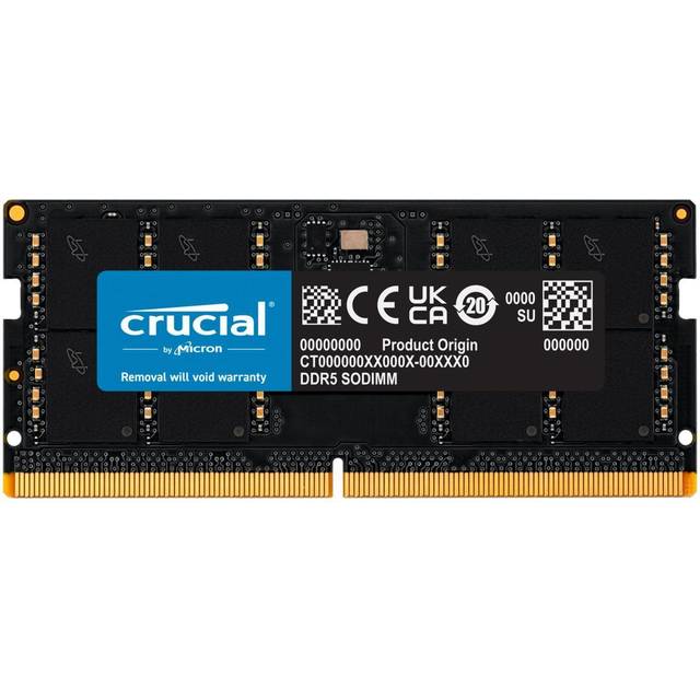 Crucial DDR5 RAM 16GB 5600MHz SODIMM, Minne för Bärbar Dator, Mini PC, Högpresterande RAM (eller 5200MHz / 4800MHz), CL46 - CT16G56C46S5