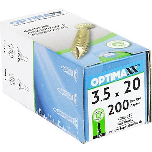 Optimaxx PZ Countersunk Passivated Wood Screw - 3.5 x 20mm - Pack of 200