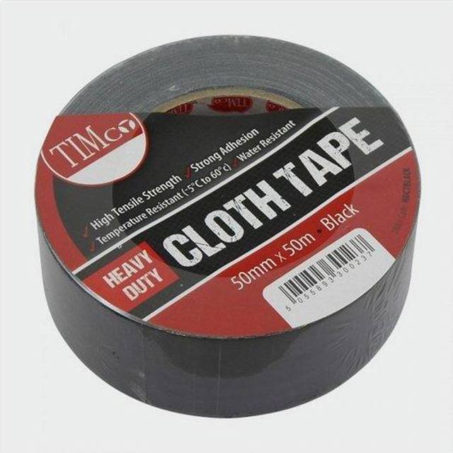 TIMCO Heavy Duty Cloth Tape Black - HDCTBLACK- you get 3 - black