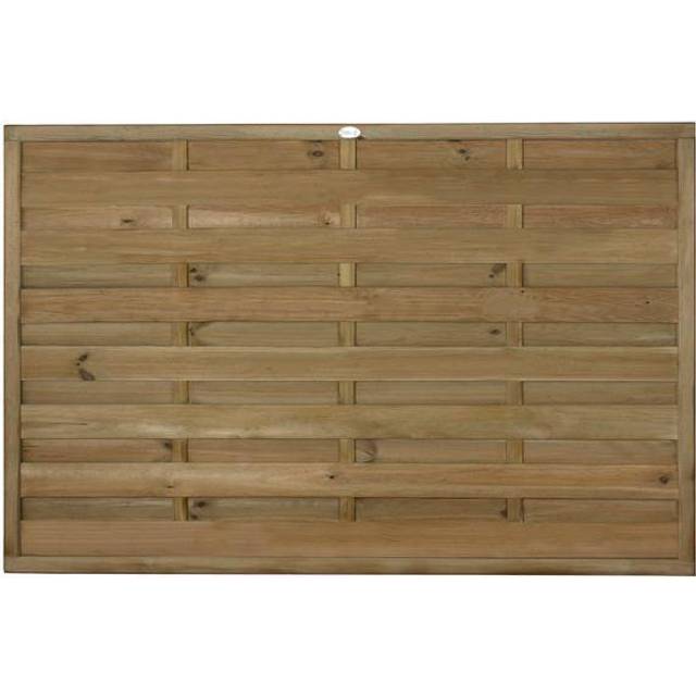 Forest Garden Decorative Europa Plain Fence Panel, 1.8m x 1.2m, Treated Timber, Staggered Pattern
