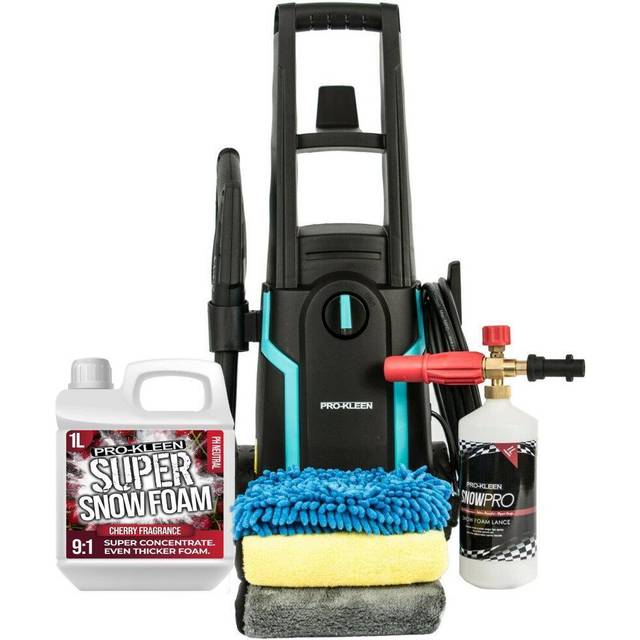 (Cherry Snow Foam 1L, Karcher Snow Foam Lance & Microfibre Kit) Pressure Washer 1.6kW Car & Patio Cleaning Kits