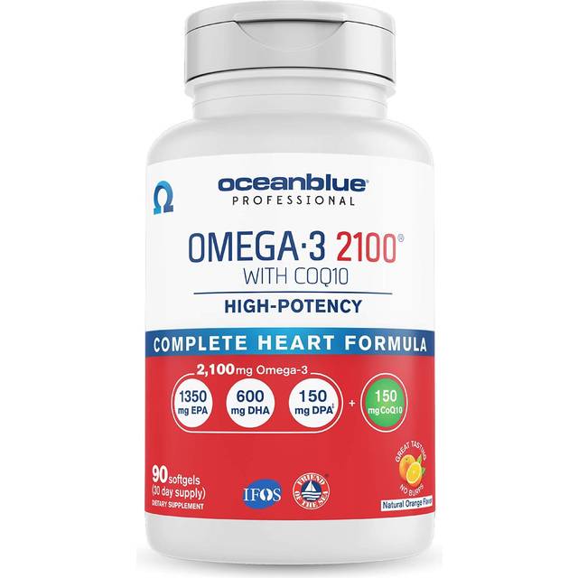 OceanBlue  Professional  Omega-3 2100 With COQ10  High-Potency  Natural Orange  90 Softgels
