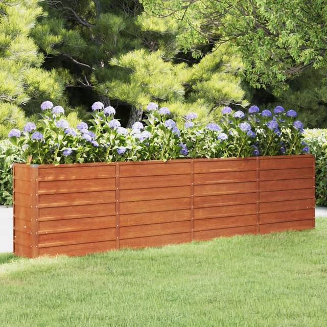 vidaXL Garden Raised Bed Rusty 320x40x77 cm Corten Steel - Brown