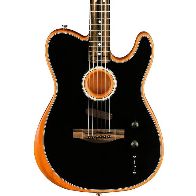 Fender American Acoustasonic Telecaster 6-String Right-Handed Acoustic Electric Guitar (Black)