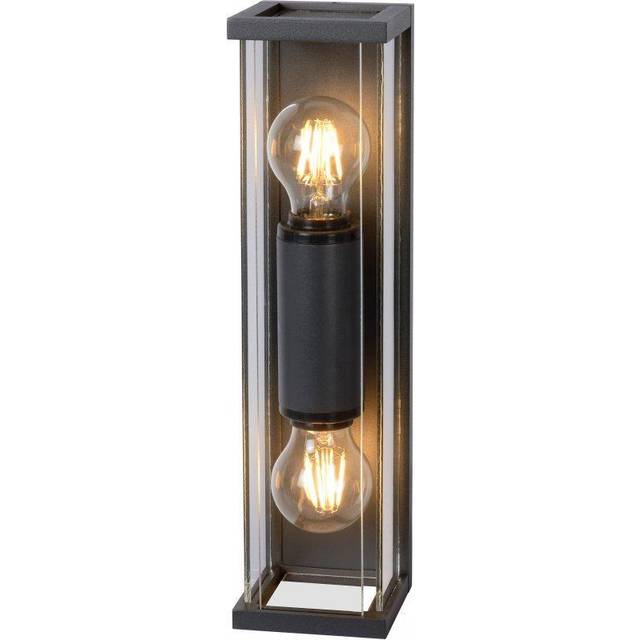 Lucide Claire Mini Half Lantern Outdoor Twin Wall Light - Anthracite