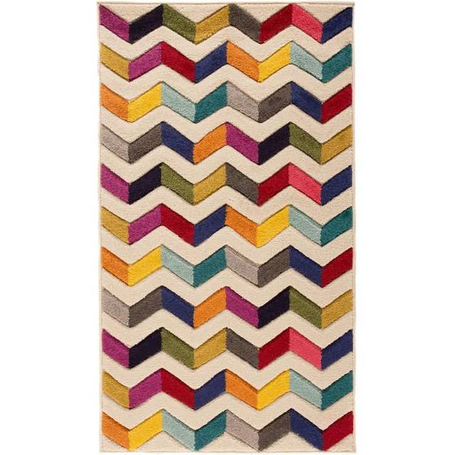 (80x150cm) Spectrum Bolero Zig Zag Multicoloured Modern Handcarved Soft Geometric 3D Rugs