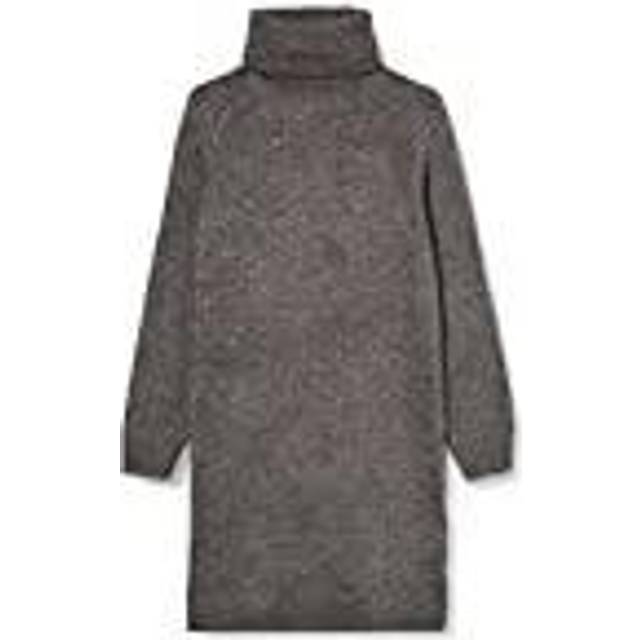 JdY Dam JDYDINEA L/S SOLID rullhals DRE KNT NOOS klänning, Tapioca, S, Tapioca, S