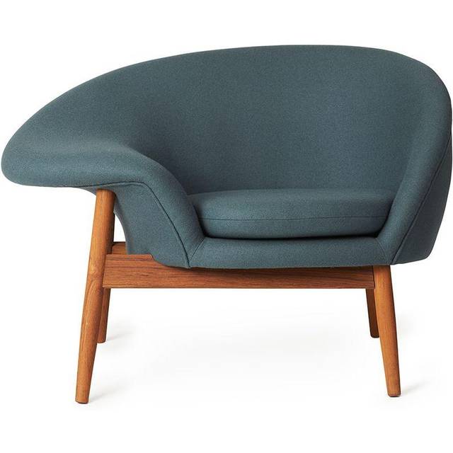 Warm Nordic - Fried Egg Chair / Oiled Teak - Fåtölj - Hero 991 (Petrol) - L99 x W68 x H68 cm