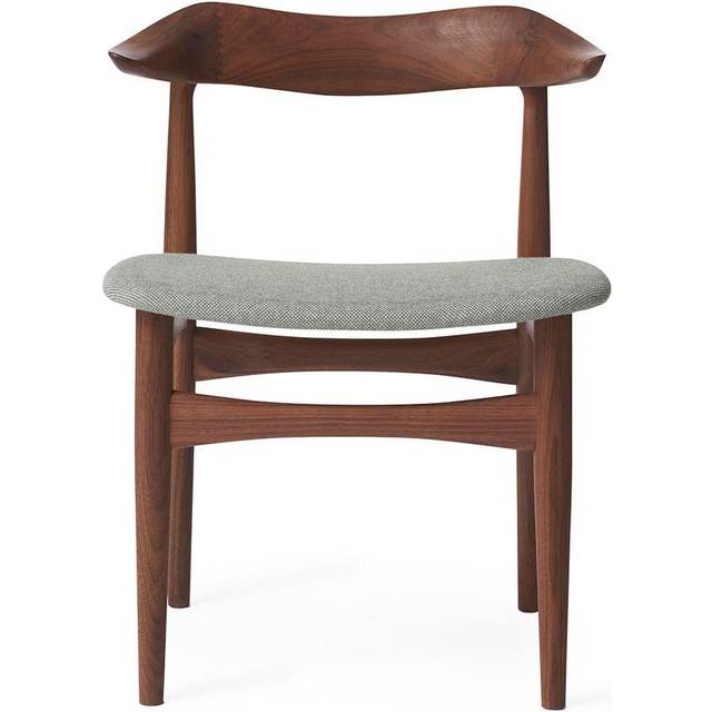 Warm Nordic Cow Horn chair Fabric vanilla, white oiled oak legs