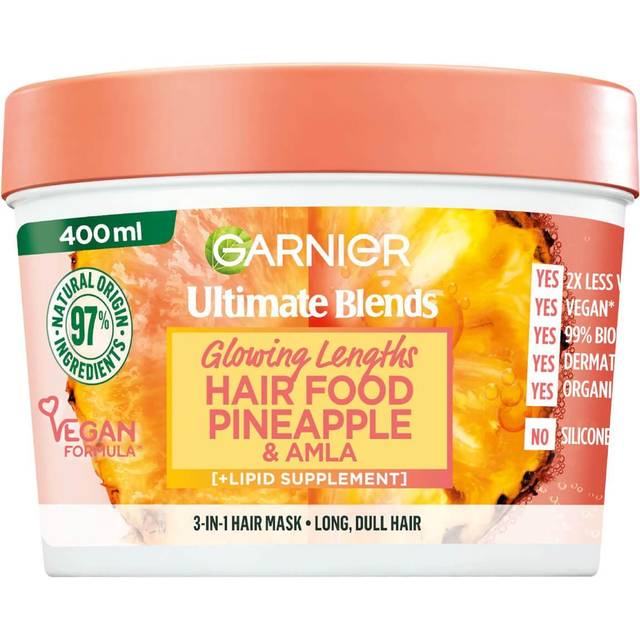 Garnier Ultimate Blends Glowing Lengths Pineapple and Amla Hair Food 3-in-1 Hair Mask Treatment 400ml