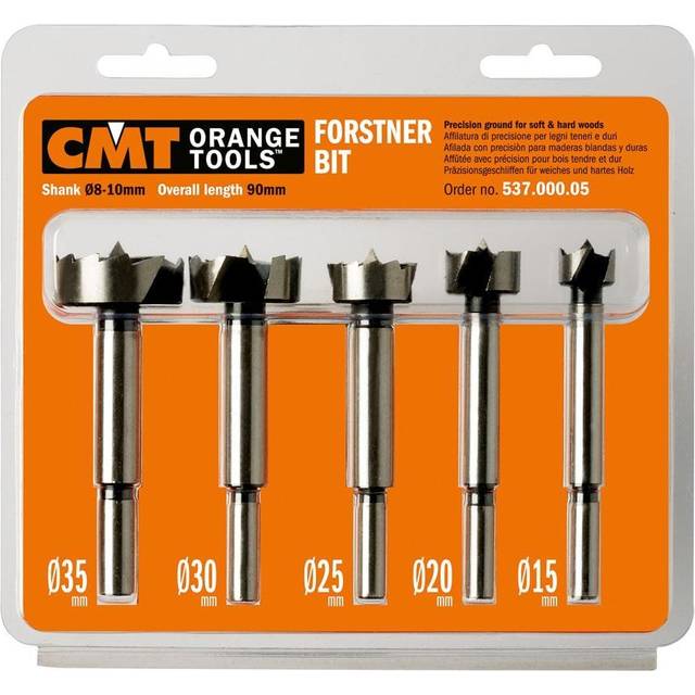 CMT 537.000.05 5-delad Forstner bit set, 15-20-25-30-35 mm diameter, 8-10 mm skaft
