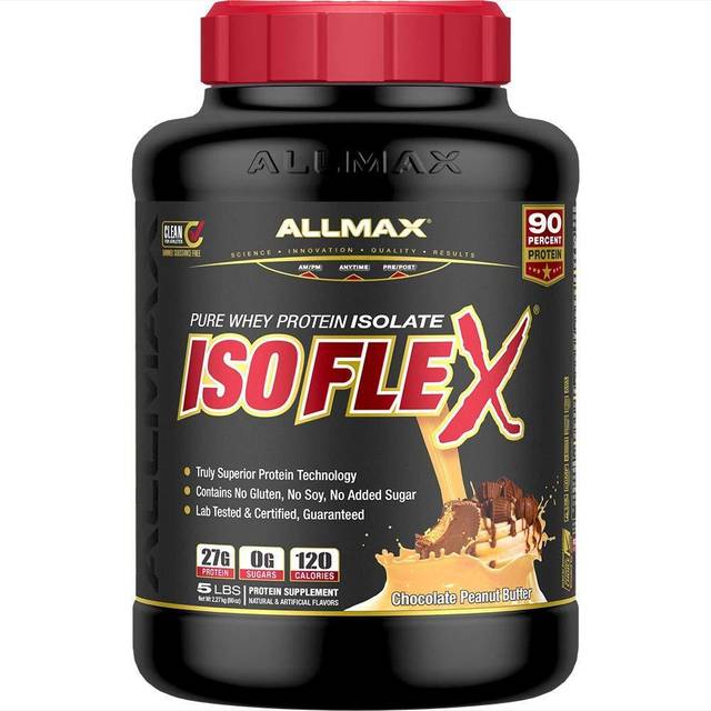 ALLMAX Nutrition IsoFlex Pure Whey Protein Isolate Peanut Butter Chocolate 5 lbs