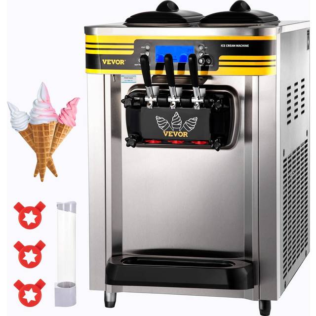 VEVOR Kommerzielle Softeismaschine Gastro 2350 W Arbeitsplatte Softeismaschine 22-30 L/Std.Softeismaschine Desktop Softeismaschine 3 Geschmack