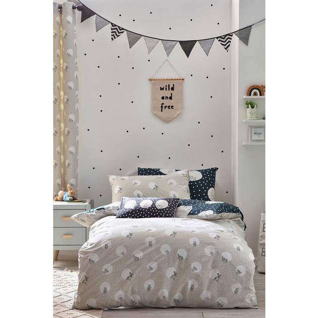 Spot Me Peter Rabbit Charcoal 144 TC Reversible Duvet Cover Set (137 x 200 cm - 1 Standard Pillowcase)