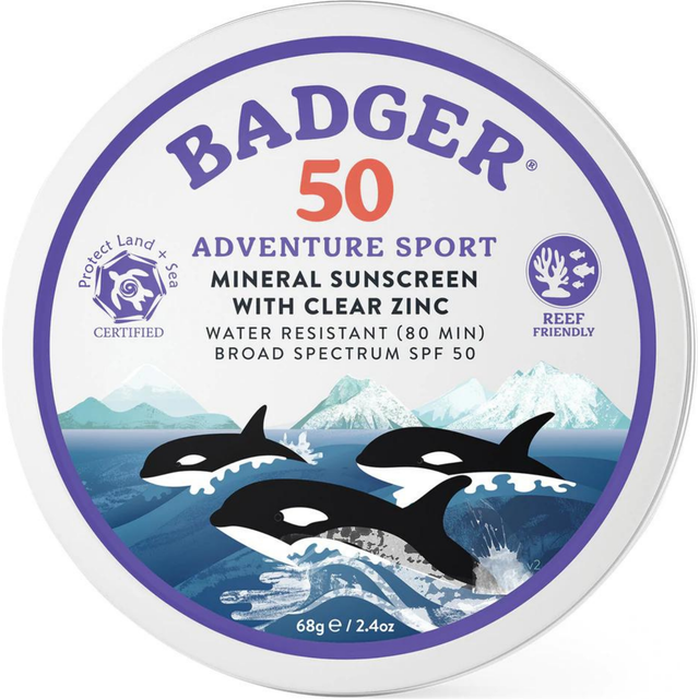 Badger Adventure Mineral Sunscreen Tin SPF 50 2.4 oz