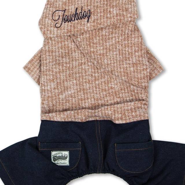 Touchdog Vogue Sweater & Denim Pant Outfit - Medium - Peach (Medium)