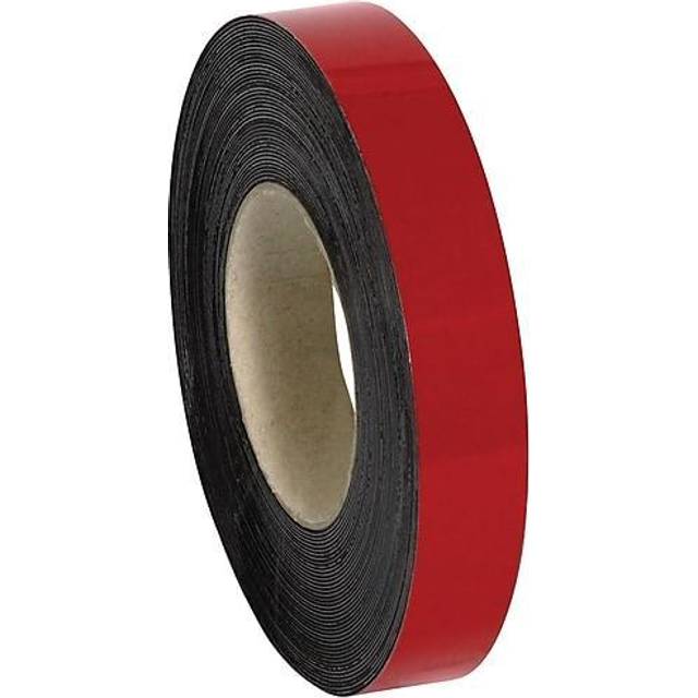 Box Partners LH155 1 in. x 100 ft. Red Warehouse Labels - Magnetic Rolls