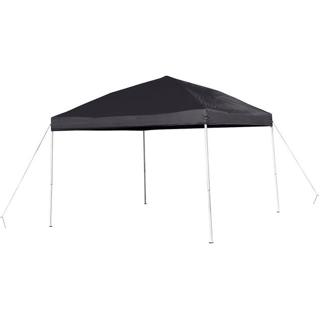 Flash Furniture JJ-GZ1010-BK-GG 10 x 10 ft. Outdoor Pop Up Event Slanted Leg Canopy Tent with Carry Bag, Black