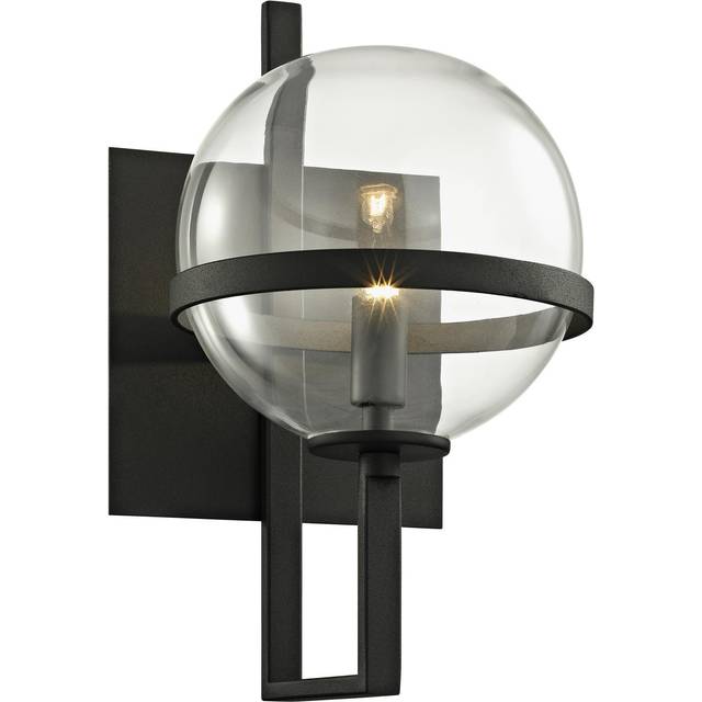 Elliot 1 Light Wall Sconce Textured Black, Glass