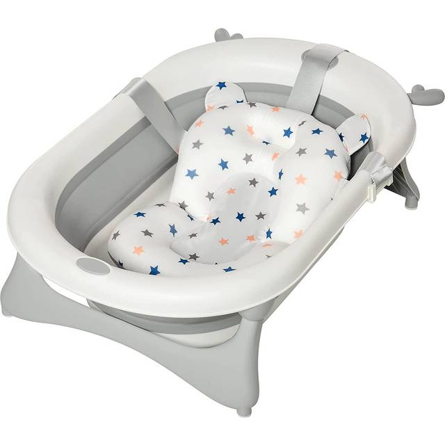 HOMCOM Ergonomic Baby Bath Tub for Toddler with Baby Cushion for 0-3 Years Green | TJ Hughes