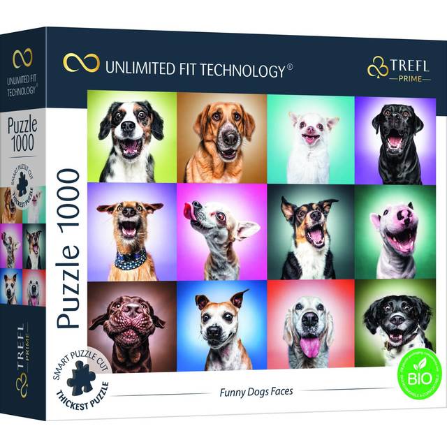 Trefl Funny Dog Faces Puzzle - 1000 Pieces - Multi - Yellow