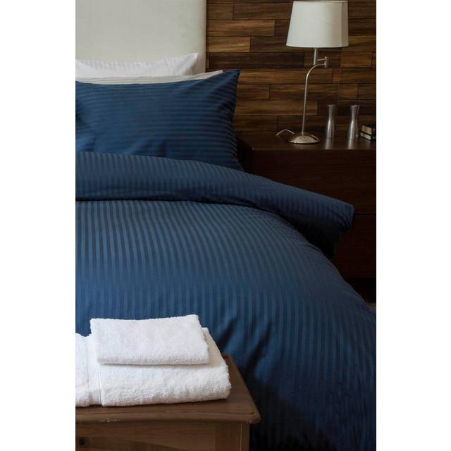 Plain Dye 540 TC Hotel Suite Egyptian-Quality Cotton Duvet Cover Set - Navy (Single Duvet Cover + 1 Standard Pillowcase)