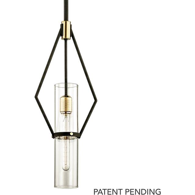 Hudson Valley Lighting - Raef 1 Light Mini Pendant Textured Bronze Brushed Brass, Glass