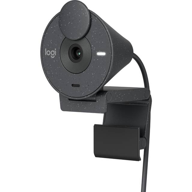 Logitech Brio 300 Full HD-webbkamera med sekretesslutare, automatisk ljuskorrigering brusreducerande mikrofon, USB-C, certifierad för Zoom, Microsoft Teams, Google Meet - Grafit