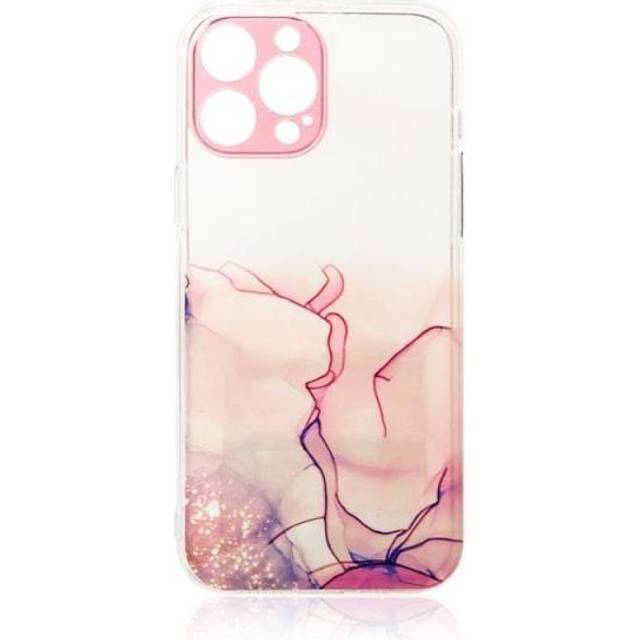 iPhone 13 Pro Skal Gel Marble - Rosa