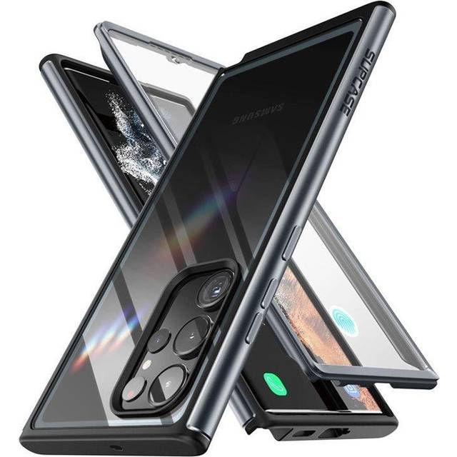 Edge XT Series Case for Samsung Galaxy S23 Ultra 5G (2023), Slim Frame Clear Protective Case with Built-in Screen Protector (Black)