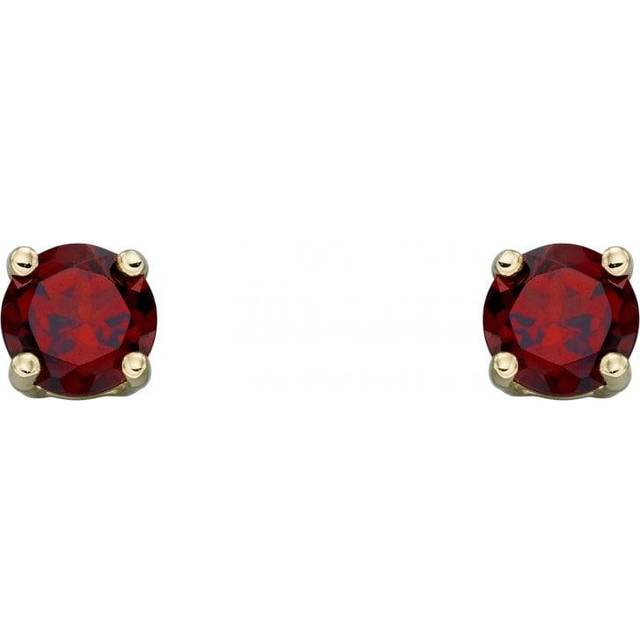 9ct January Garnet 4mm Stud Earrings GE2326