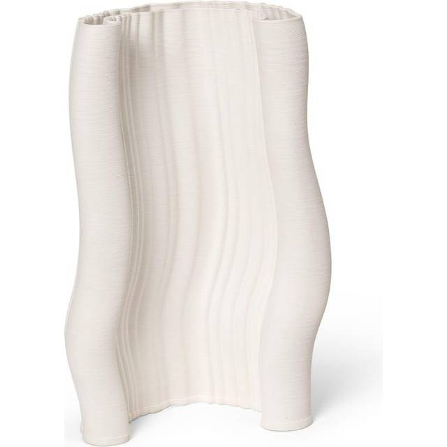 Ferm Living - Moire Vase H 30cm - off-white/3D-Druckverfahren/BxHxT 19x30x12cm/innen glasiert (30.0 x 19.0 x 12.0cm)