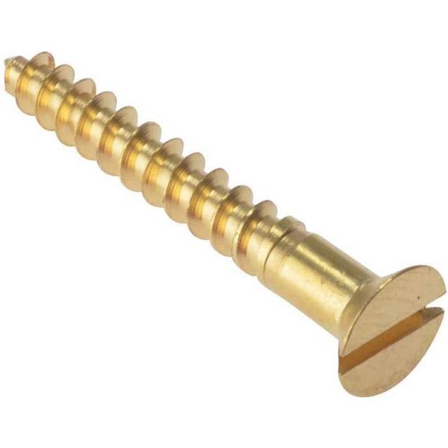 Forge CSK1128BR Wood Screw Slotted CSK Solid Brass 1.1 / 2in x 8 Box of 200
