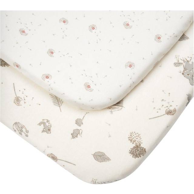 Tutti Bambini Bedside Crib Fitted Sheets 2 Pack - Cocoon, Cream