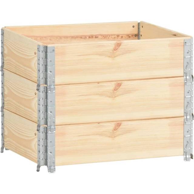 vidaXL Pallet Collars 3 pcs 60x80 cm Solid Pine Wood - Brown