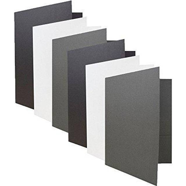 JAM PAPER Linen 2-Pocket Folders - Assorted Business Colors - Pack of 6 Folders