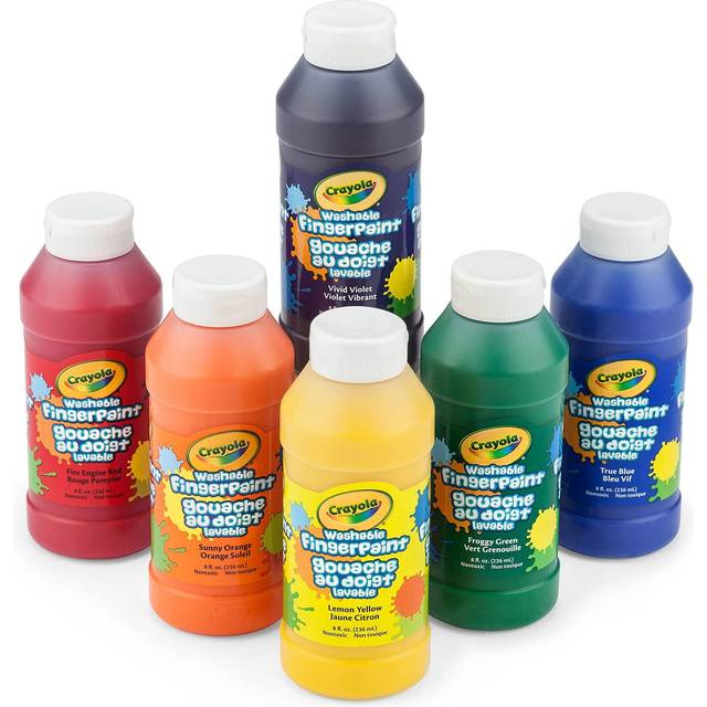 Crayola Washable Finger Paints (6ct)  Preschool & Toddler Paint Supplies  Finger Paint Set for Kids  Arts & Crafts Kit  4+ [Amazon Exclusive]