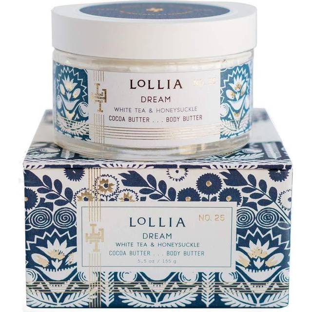 LOLLIA Dream Body Butter 55 oz  White Tea  Honeysuckle Fragrance  Shea Butter  Cocoa Butter Body Lotion for Women Hydrating  Smooth Body Moisturizer