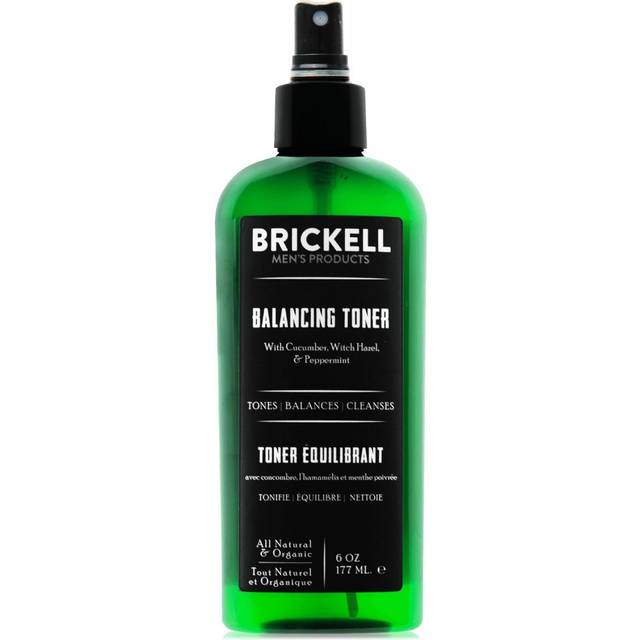 Brickell Men's Balancing Toner For Men, Natural and Organic Alcohol-Free Cucumber, Mint Facial Toner with Witch Hazel, 8 Ounce, Scented