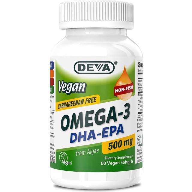 Deva  Vegan Omega-3  DHA-EPA  500 mg  60 Vegan Softgels