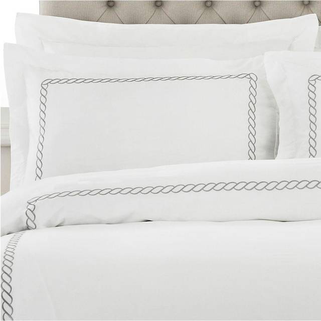 Paoletti Cleopatra 200 Thread Count Oxford Pillowcase Cotton Silver, Silver
