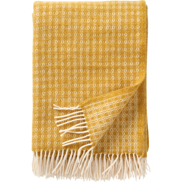 Klippan Yllefabrik Loop Ullpläd 130x200 cm Mustard (gul) - Gul