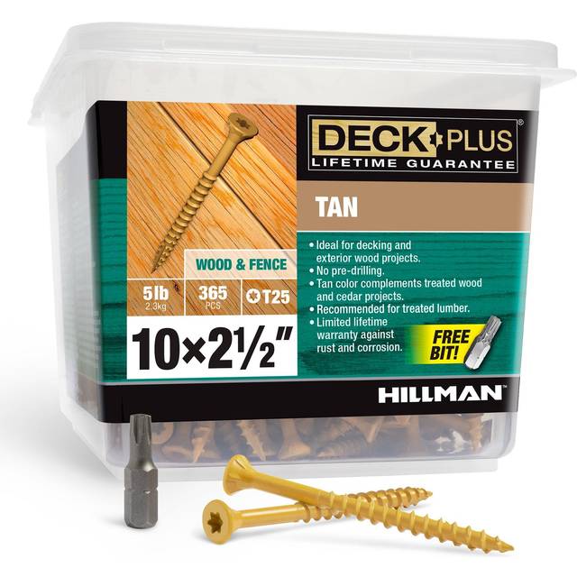 Deck Plus Wood Screws  Tan Exterior Screws  #10-2.5   5lb Box  48416  White