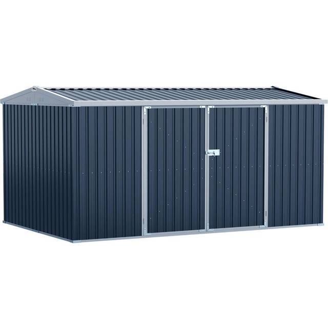 Outsunny Outdoor Garden Storage Shed Steel Tool Storage Box for Backyard Grey