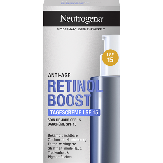 Neutrogena Retinol Boost dagkräm med retinol och hyaluronsyra, anti-rynkvård med SPF 15, 50 ml