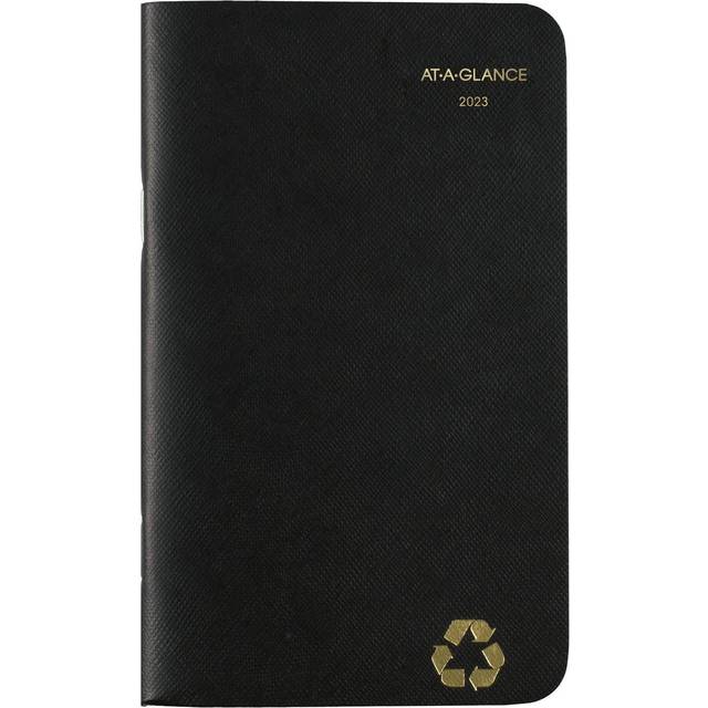 AT-A-GLANCE Fickkalender 2023, 2 års planerare, 8,9 x 15,2 cm, fickformat, återvunnet svart (70024G05)