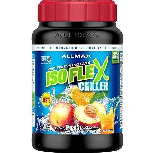 ALLMAX, Isoplex Chiller, 100% Ultrapure Whey Protein Isolate (WPI Ion Charged Particle Filtration), Citrus Peach Flavor, 2 lbs (907 g)