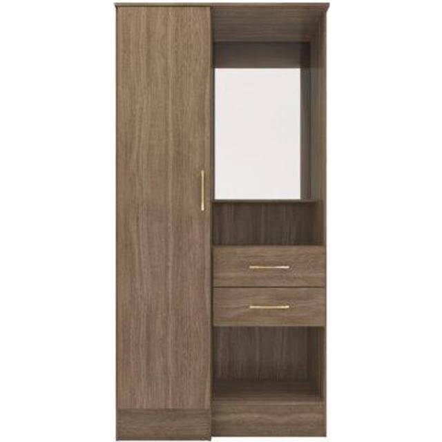 Seconique Nevada Rustic Oak 1 Door 2 Drawer Wardrobe