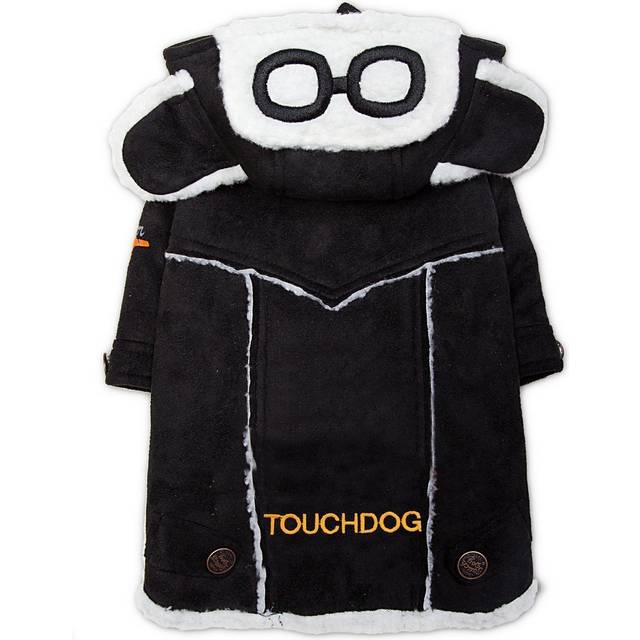 Touchdog 'Tuskegee' Aero-Vintage Designer Dog Coat   X-Small  Black