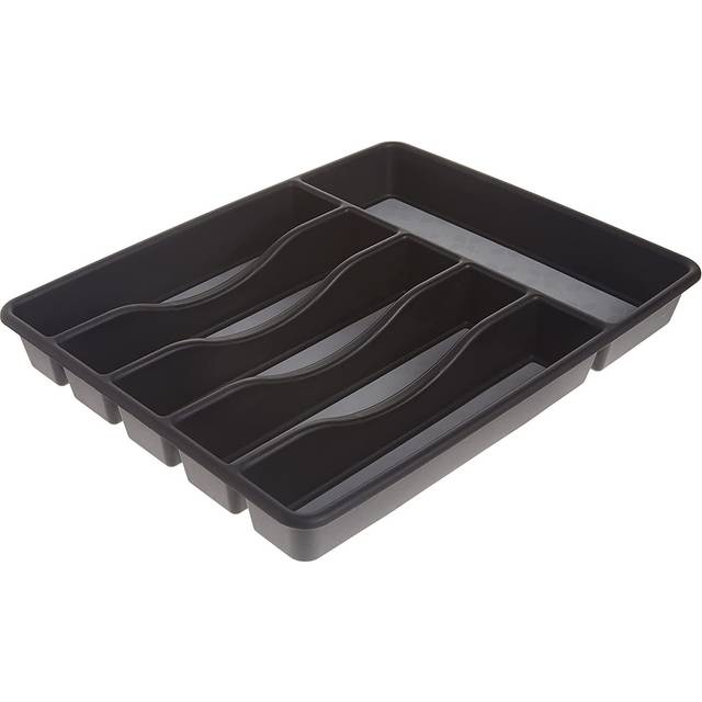 Rubbermaid 1994536 No-Slip Silverware Organizer Cutlery Tray  Large  Grey